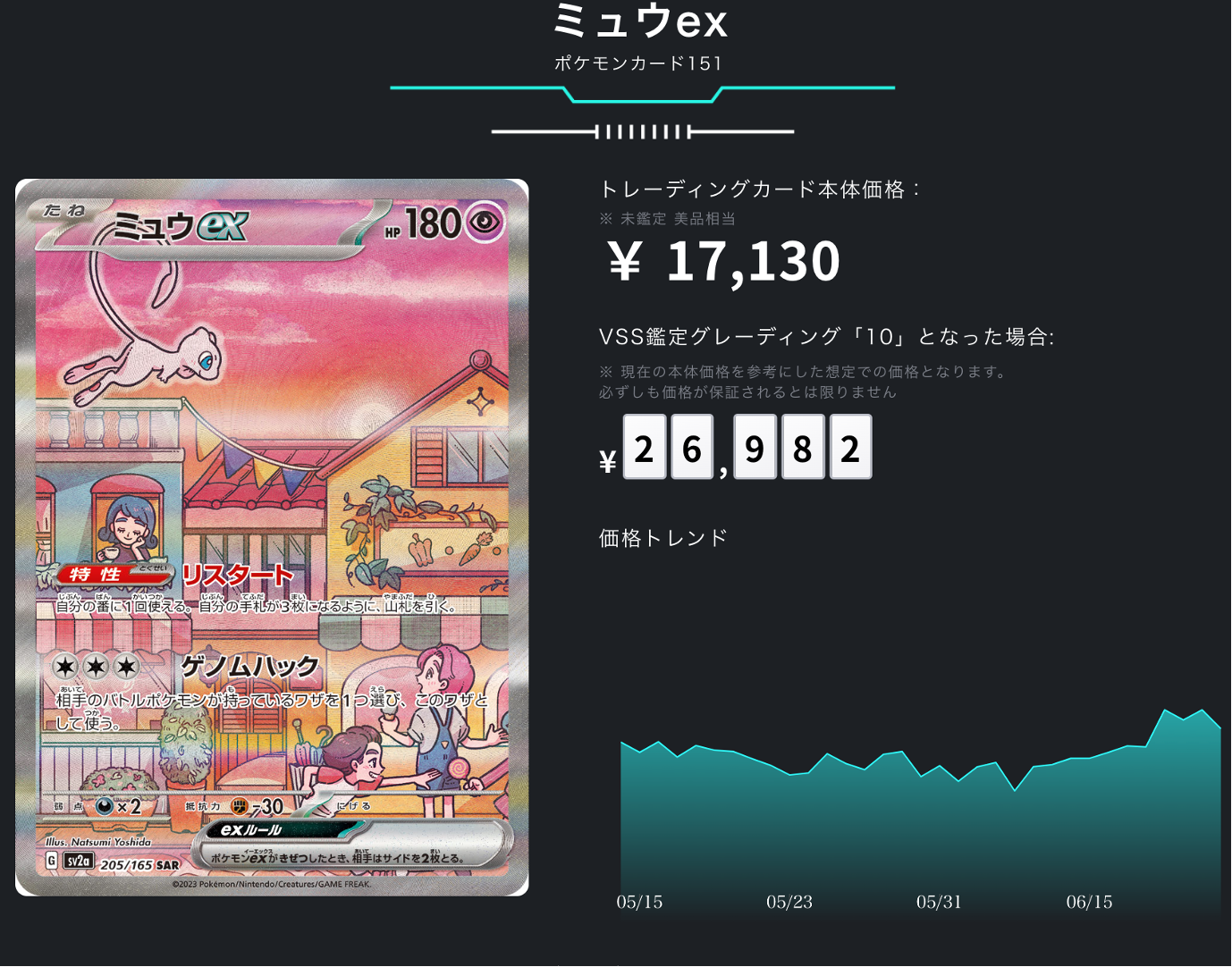ポケカ）【ミュウex（ポケモンカード151/SAR）】相場・価格